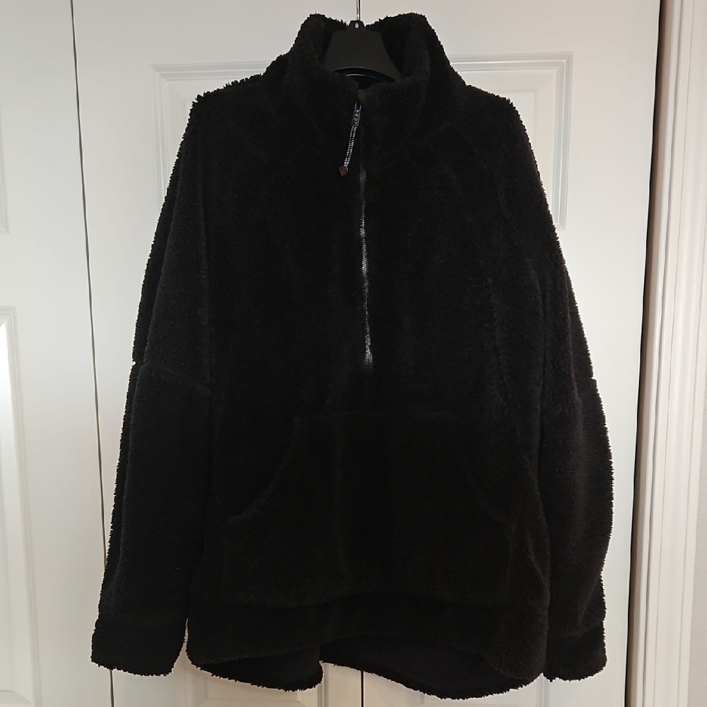 Lululemon Scuba Oversized Fleece Funnel-Neck Half Zip Black Pullover
